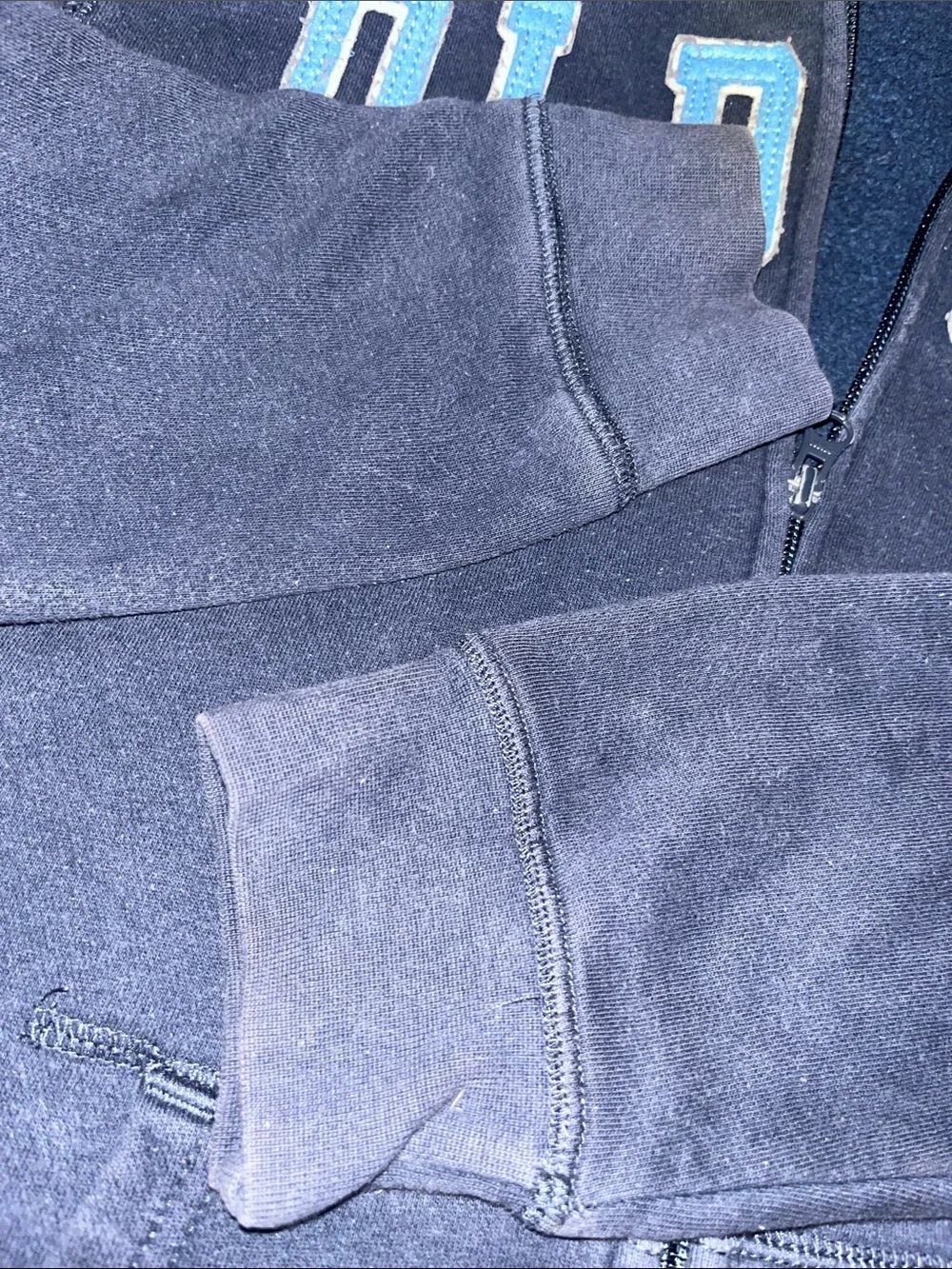 Navy and light blue old navy zip up hoodie